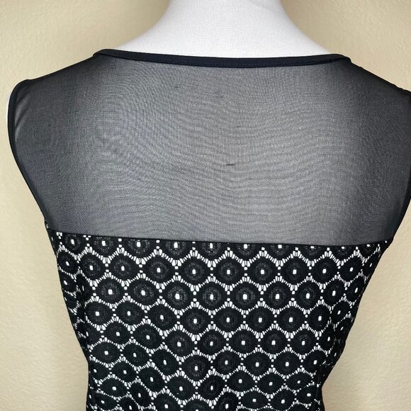 Enfocus Studio Black & White Geometric Lace Fit and Flare Dress Size 12 - Picture 5 of 11